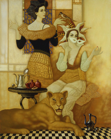 Painting titled "Карнавал" by Александр Мельников, Original Artwork, Oil