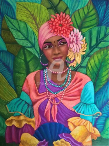 Pintura titulada "Brésil" por Amena Nathan, Obra de arte original, Pastel