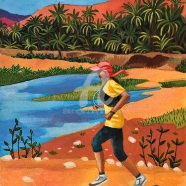 "courir dans le dése…" başlıklı Tablo Amena Nathan tarafından, Orijinal sanat, Guaş boya