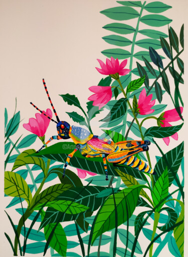 Peinture intitulée "illustration sauter…" par Amena Nathan, Œuvre d'art originale, Gouache