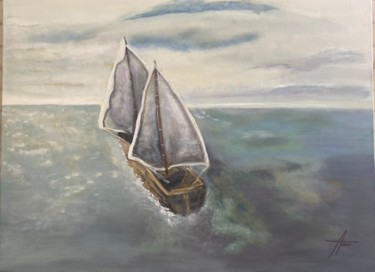 Painting titled "Leaving" by Américo Venâncio Lopes Machado Filho, Original Artwork, Acrylic