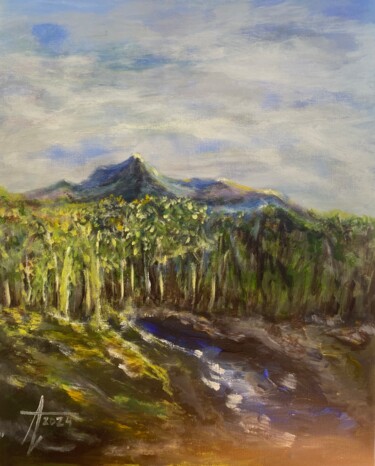 Pintura intitulada "Monte de Abril" por Américo Venâncio Lopes Machado Filho, Obras de arte originais, Acrílico Montado em A…