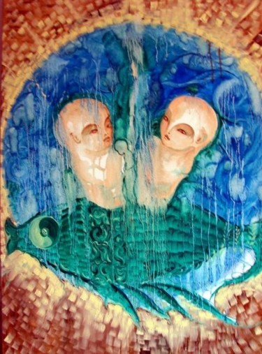 Картина под названием "Инь и янь" - Ametis, Подлинное произведение искусства, Масло