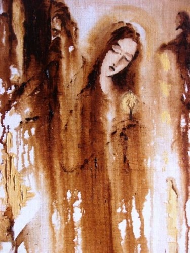 Painting titled "Молитва" by Ametis, Original Artwork, Oil
