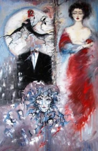 Картина под названием "Надменность Евы" - Ametis, Подлинное произведение искусства, Масло