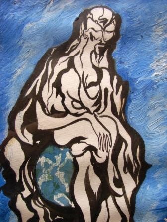 Картина под названием "Лао-цзы" - Ametis, Подлинное произведение искусства, Масло