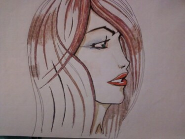 Drawing titled "womans profile" by Amey, Original Artwork