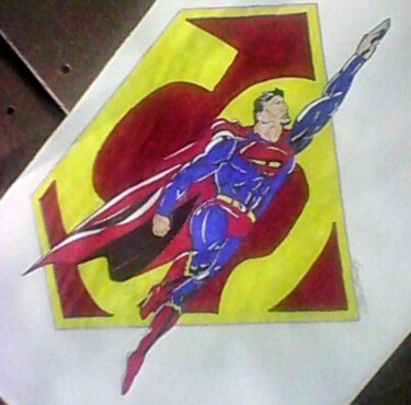 Drawing titled "superman" by Amey, Original Artwork, Other