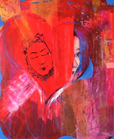 Картина под названием "Imagine Love" - Amíe N. Milton, Подлинное произведение искусства, Акрил Установлен на Деревянная рама…
