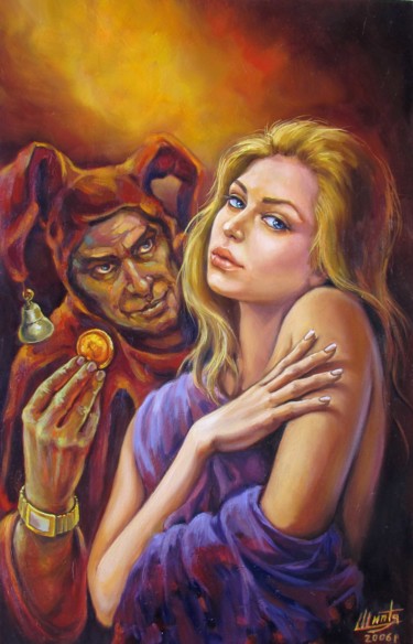 Картина под названием "Temptation" - Kostiantyn Shyptia, Подлинное произведение искусства, Масло Установлен на Деревянная ра…