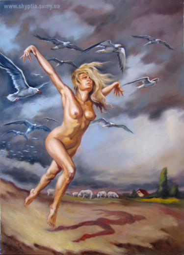Peinture intitulée "Freedom" par Kostiantyn Shyptia, Œuvre d'art originale, Huile