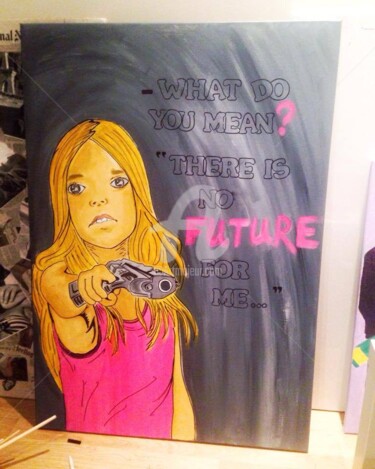 Painting titled "no future" by Amarullis Kokkou, Original Artwork, Acrylic