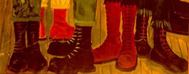 Painting titled "BOOTS" by Cristina Amicucci, Original Artwork