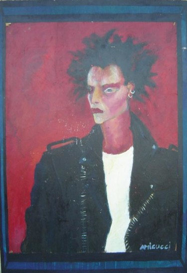 Painting titled "PUNK" by Cristina Amicucci, Original Artwork