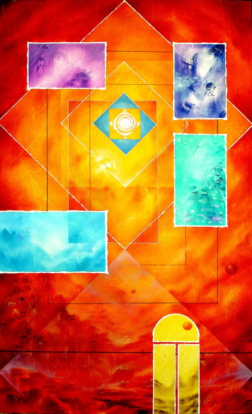 Картина под названием "interstellar commun…" - Alexandr Mikushev, Подлинное произведение искусства, Масло