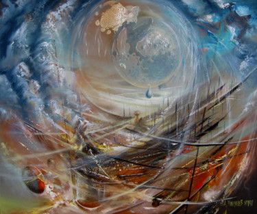 Painting titled "Storm In A Teacup" by Alexandr Mikushev, Original Artwork, Oil