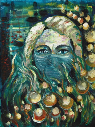 Painting titled "2021" by Amina Khelifati, Original Artwork, Oil