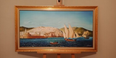Peinture intitulée "La Baie d'Alger 186…" par A.Khenache, Œuvre d'art originale, Huile