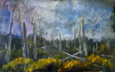 Pintura intitulada "Голый лес" por Anna Minaeva, Obras de arte originais, Acrílico