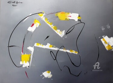 Painting titled "'Mouvement abstrait…" by Amine Cadi, Original Artwork, Acrylic Mounted on Wood Stretcher frame