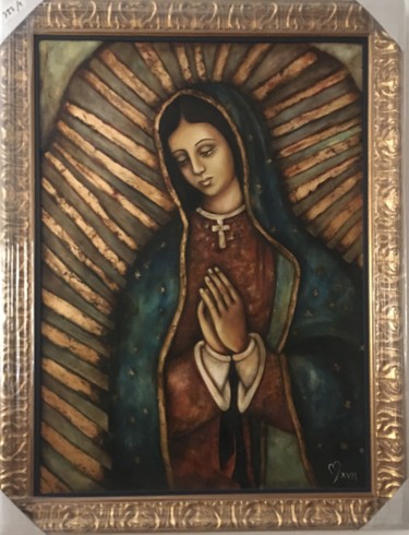 Peinture intitulée "Guadalupe" par Amira Mendez, Œuvre d'art originale, Huile