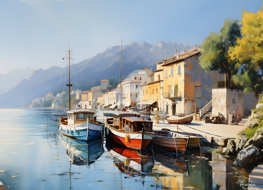 Pintura intitulada "Coastal hideaway (…" por Amirata Winter, Obras de arte originais, Acrílico