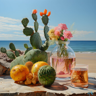Pittura intitolato "Cacti Dreams V1" da Amirata Winter, Opera d'arte originale, Acrilico