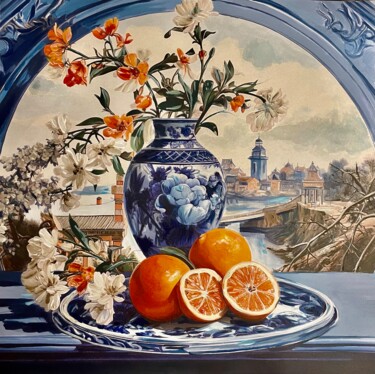 Pintura titulada "Sinaasappels ( Dutc…" por Amirata Winter, Obra de arte original, Acrílico Montado en Cartulina