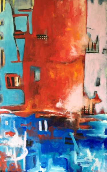 Peinture intitulée "7. En ville" par Georgy Amiridze, Œuvre d'art originale, Acrylique