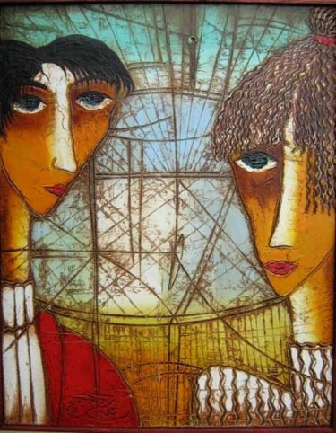Peinture intitulée "TWO LONELY SOUL" par Georgy Amiridze, Œuvre d'art originale