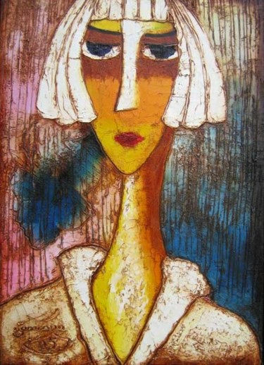 Peinture intitulée "Portrait" par Georgy Amiridze, Œuvre d'art originale