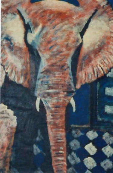 Peinture intitulée "The Elephant" par Amir Wahib, Œuvre d'art originale, Huile