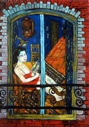 Peinture intitulée "Karin's Window" par Amir Wahib, Œuvre d'art originale, Huile