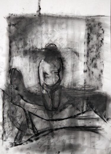 Рисунок под названием ""Midnight"" - Amit Ari, Подлинное произведение искусства, Древесный уголь