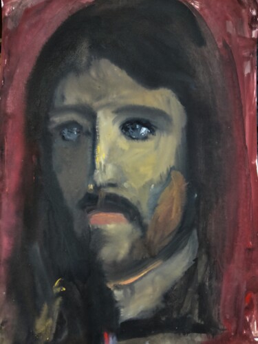 Pintura intitulada ""Jesus"" por Amit Ari, Obras de arte originais, Guache