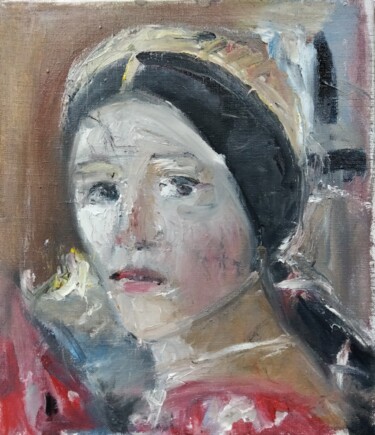 Ζωγραφική με τίτλο ""Inspired Juliette"" από Amit Ari, Αυθεντικά έργα τέχνης, Λάδι Τοποθετήθηκε στο Ξύλινο φορείο σκελετό
