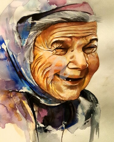 Dessin intitulée "Le beau sourire" par Amkhaou, Œuvre d'art originale, Crayon