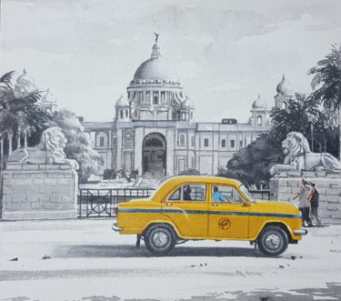 Pintura intitulada "Kolkata" por Amlan Dutta, Obras de arte originais, Acrílico