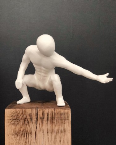 Sculpture intitulée "La main de l'homme" par Amlauga, Œuvre d'art originale, Bois