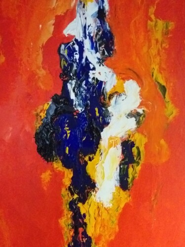 Painting titled "Fuego" by Anne-Marie Mailliere, Original Artwork, Acrylic