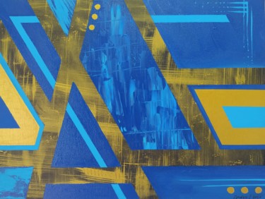 Картина под названием "Ouro Azul" - Amóes Xavier, Подлинное произведение искусства, Акрил