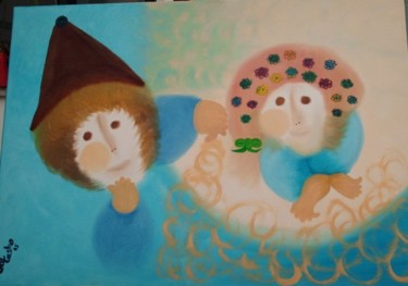 Painting titled "Amizade" by Gal Castro, Original Artwork
