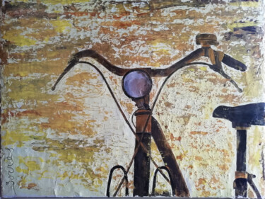 Schilderij getiteld "bici a medias" door Amparo Borras Casbas, Origineel Kunstwerk, Acryl