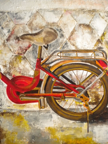 Painting titled "Bicicleta infantil" by Amparo Borras Casbas, Original Artwork, Acrylic