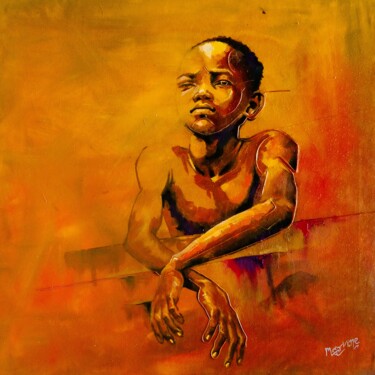Un regard une histoire Peinture intitulée "Un regard une histo…" par Amri Marvine, Œuvre d'art originale, Huile