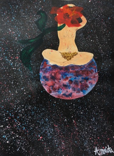 Peinture intitulée "Exosphère" par Amrita Depraz, Œuvre d'art originale, Acrylique
