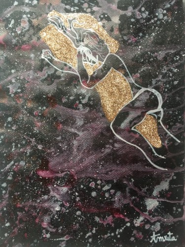 Peinture intitulée "Tête dans les étoil…" par Amrita Depraz, Œuvre d'art originale, Acrylique