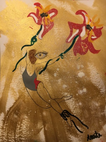 Peinture intitulée "La fugue" par Amrita Depraz, Œuvre d'art originale, Acrylique