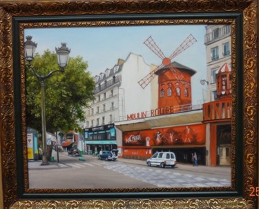 Painting titled "Moulin Rouge. Paris." by Raphael Bosse, Original Artwork, Oil
