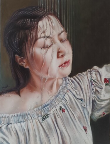 Картина под названием "Summer" - Amy Jiang, Подлинное произведение искусства, Масло Установлен на Деревянная рама для носилок